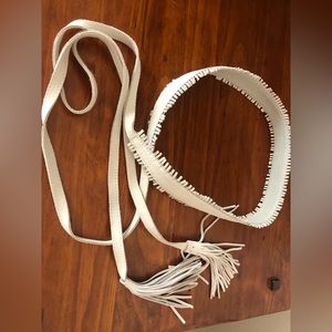 White House Black Market leather obi belt.